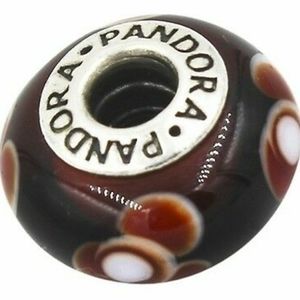 Authentic Pandora Deep Cinnamon Murano Glass Charm